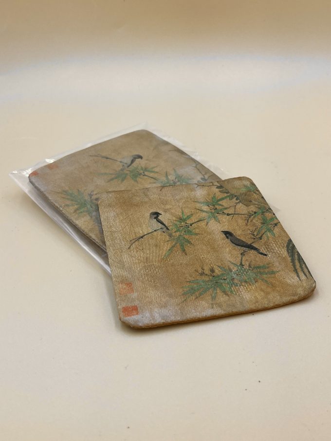 Подкладка под пиалу тканевая с птицами